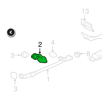 Image 3 of Mitsubishi Outlander 2007-2016 3.0L V6 rear manifold pipe